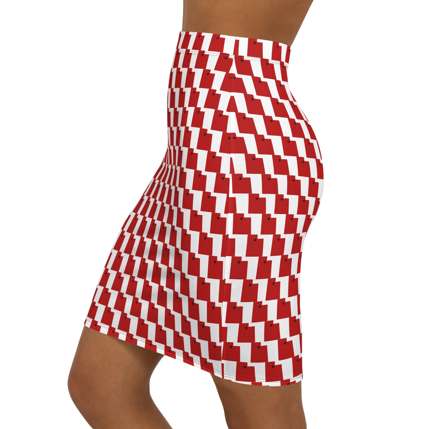 Salt Lake White Print Pencil Skirt