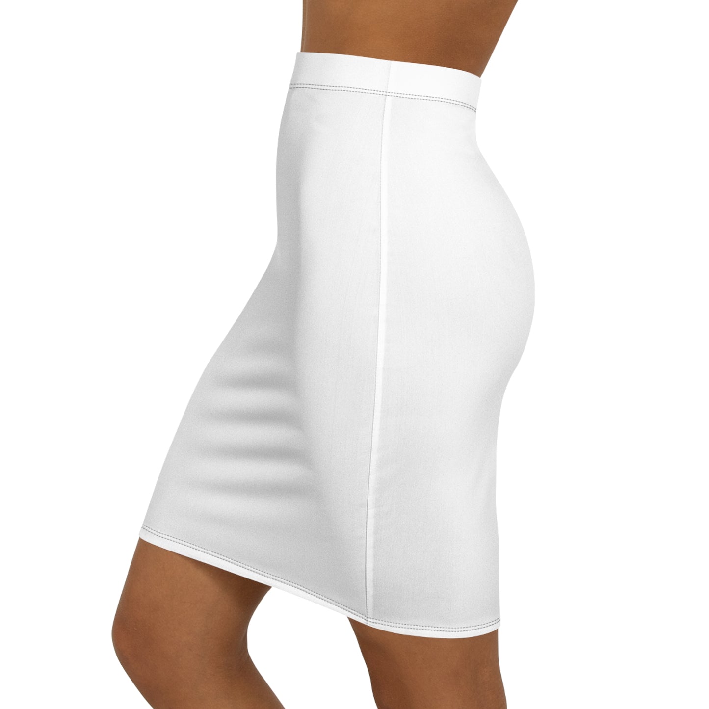Conference White Women's Mid-Waist Pencil Skirt