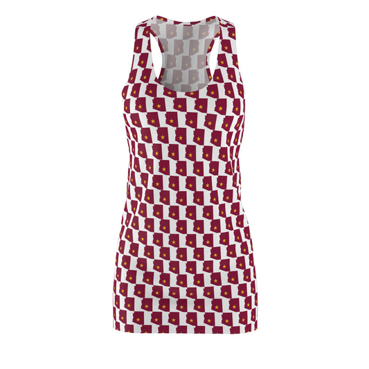 AZ White Print, Racerback Dress