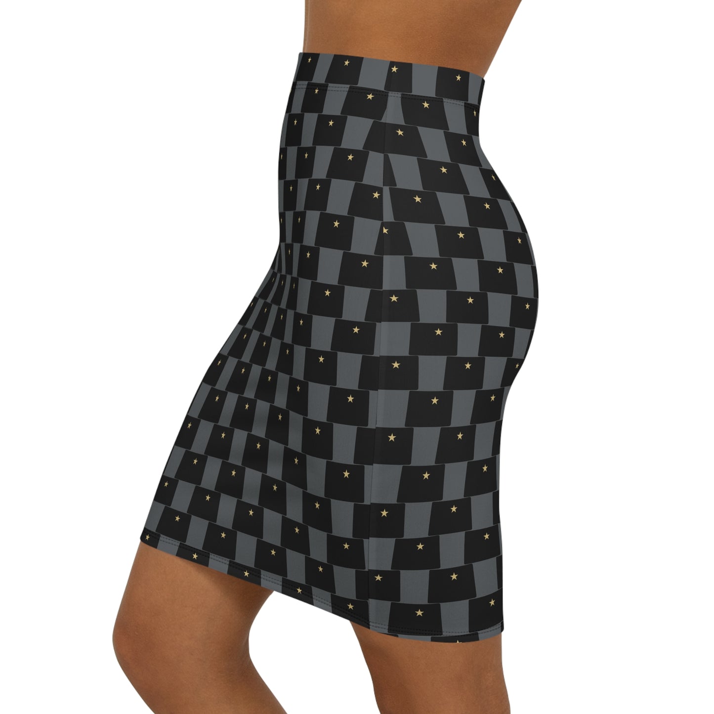 Colorado Grey Print Women's Mid-Waist Pencil Skirt