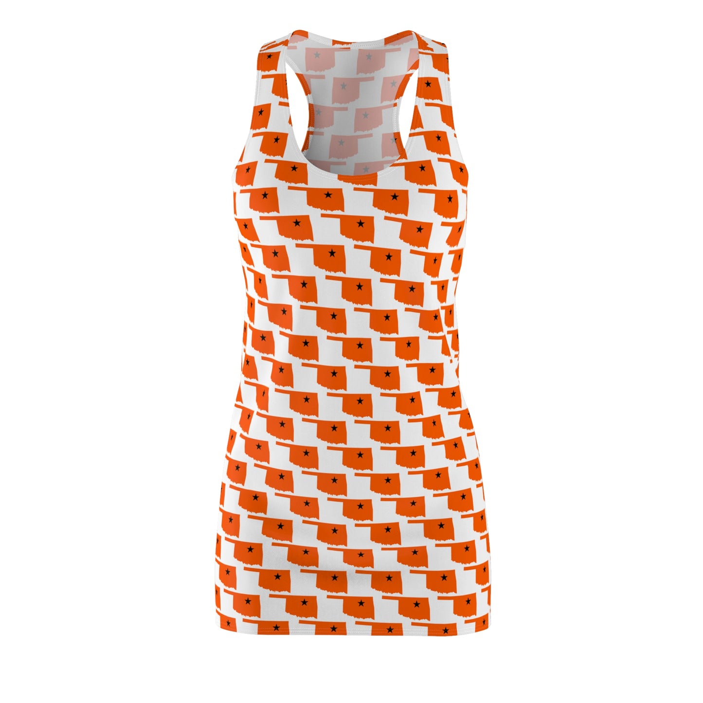 OK White Print Women's Racerback Dress