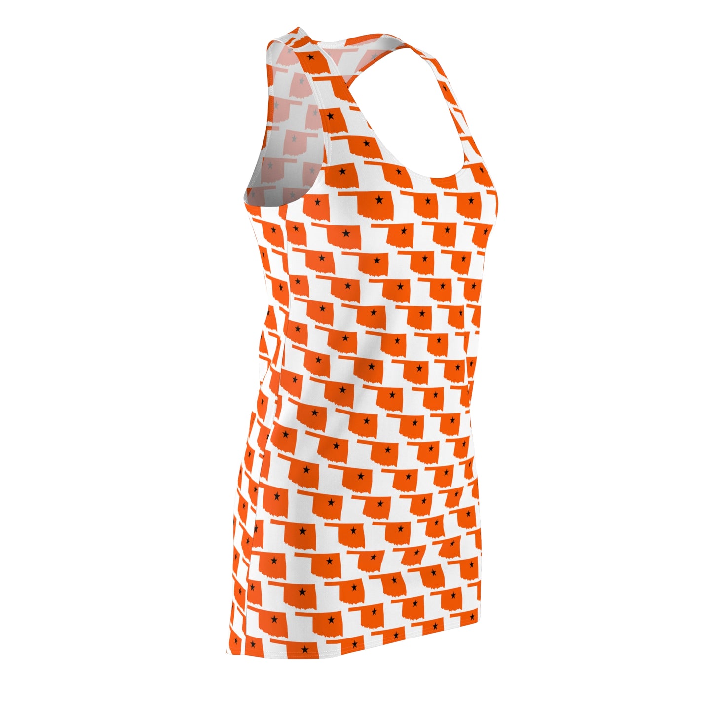 OK White Print Women's Racerback Dress