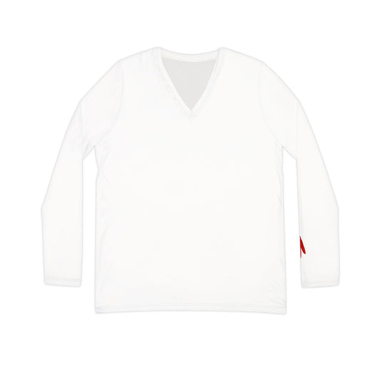 Feather Women's Long Sleeve V-Neck Shirt, White