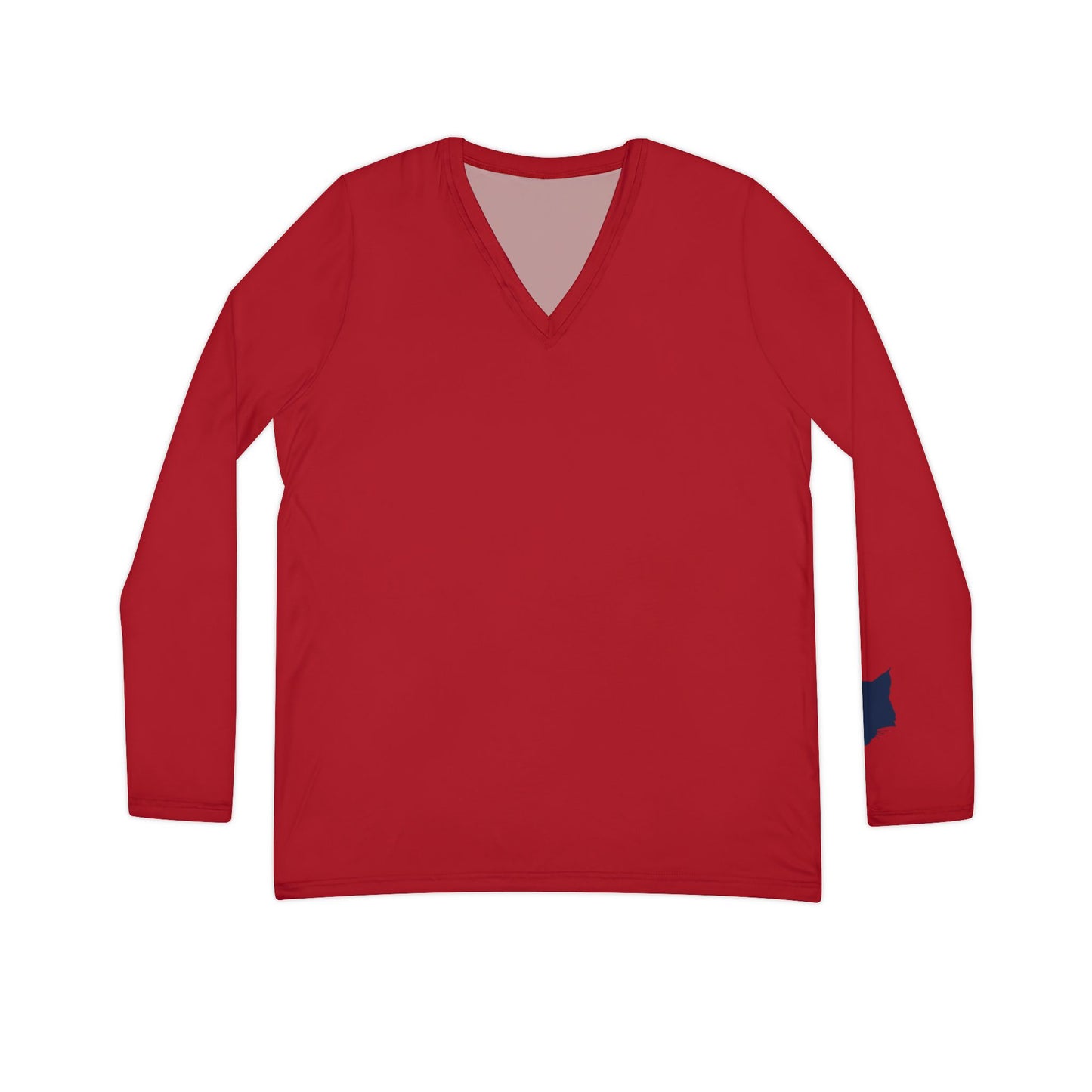 Wildcat Women's Long Sleeve V-Neck Shirt, Red