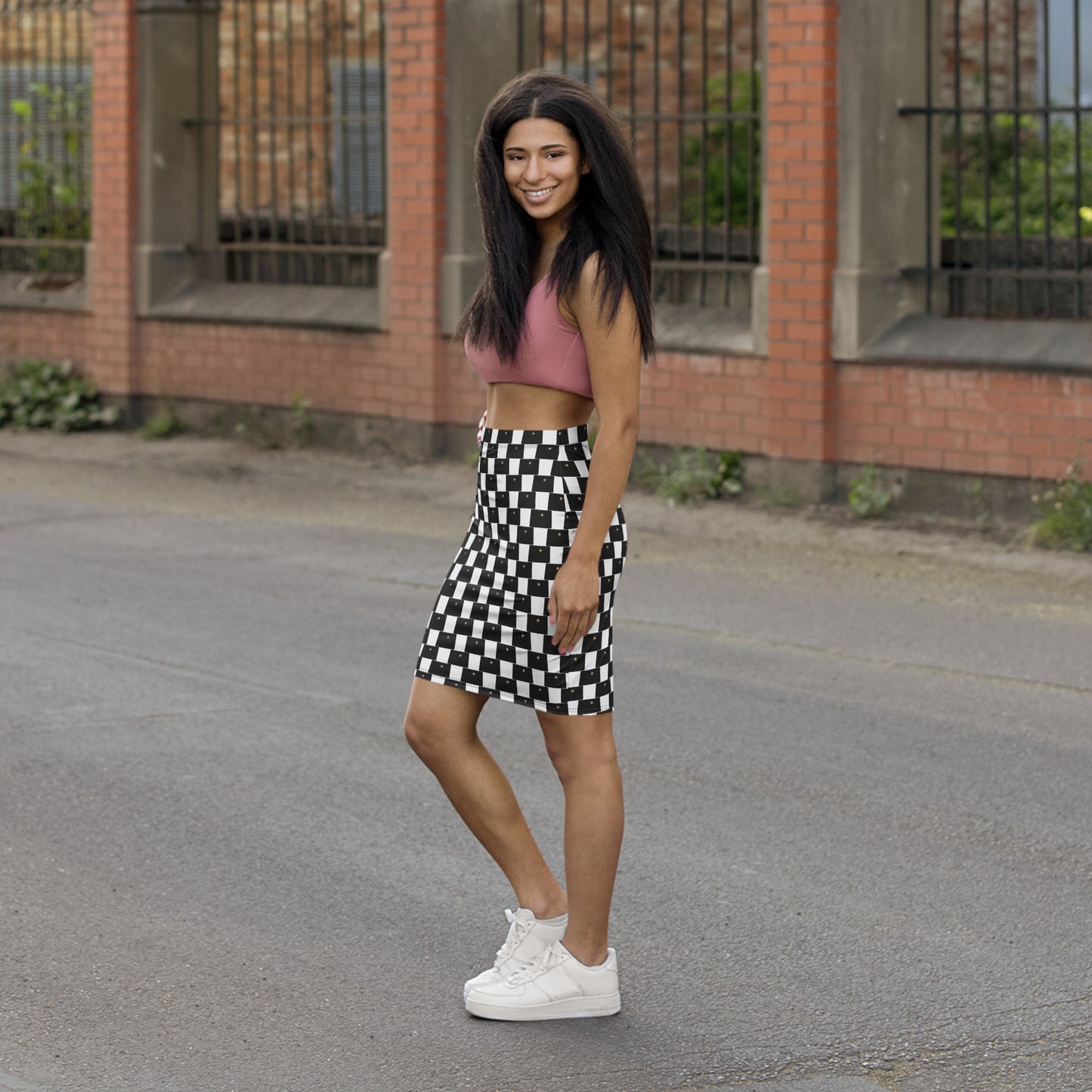 Colorado White Print Pencil Skirt