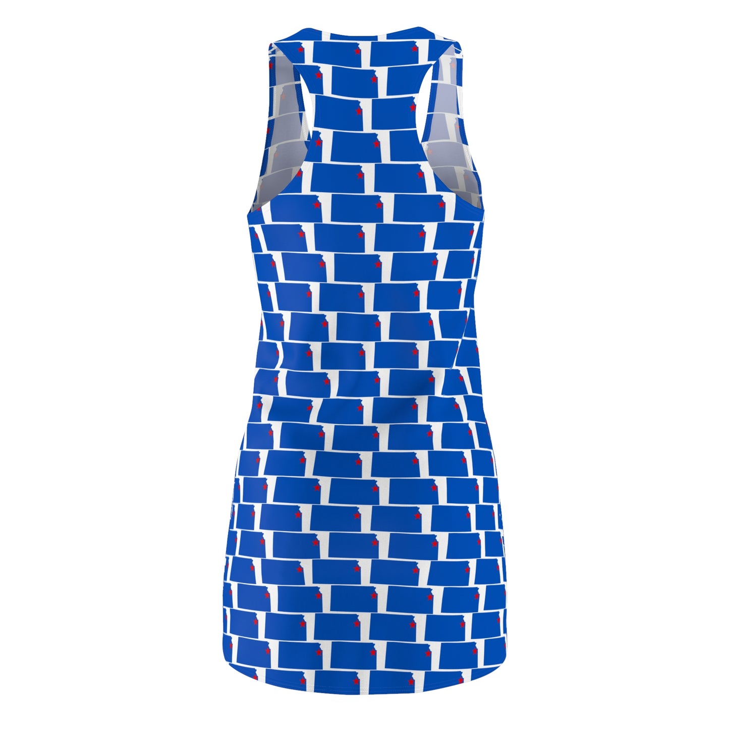 KS White Print Women's Racerback Dress