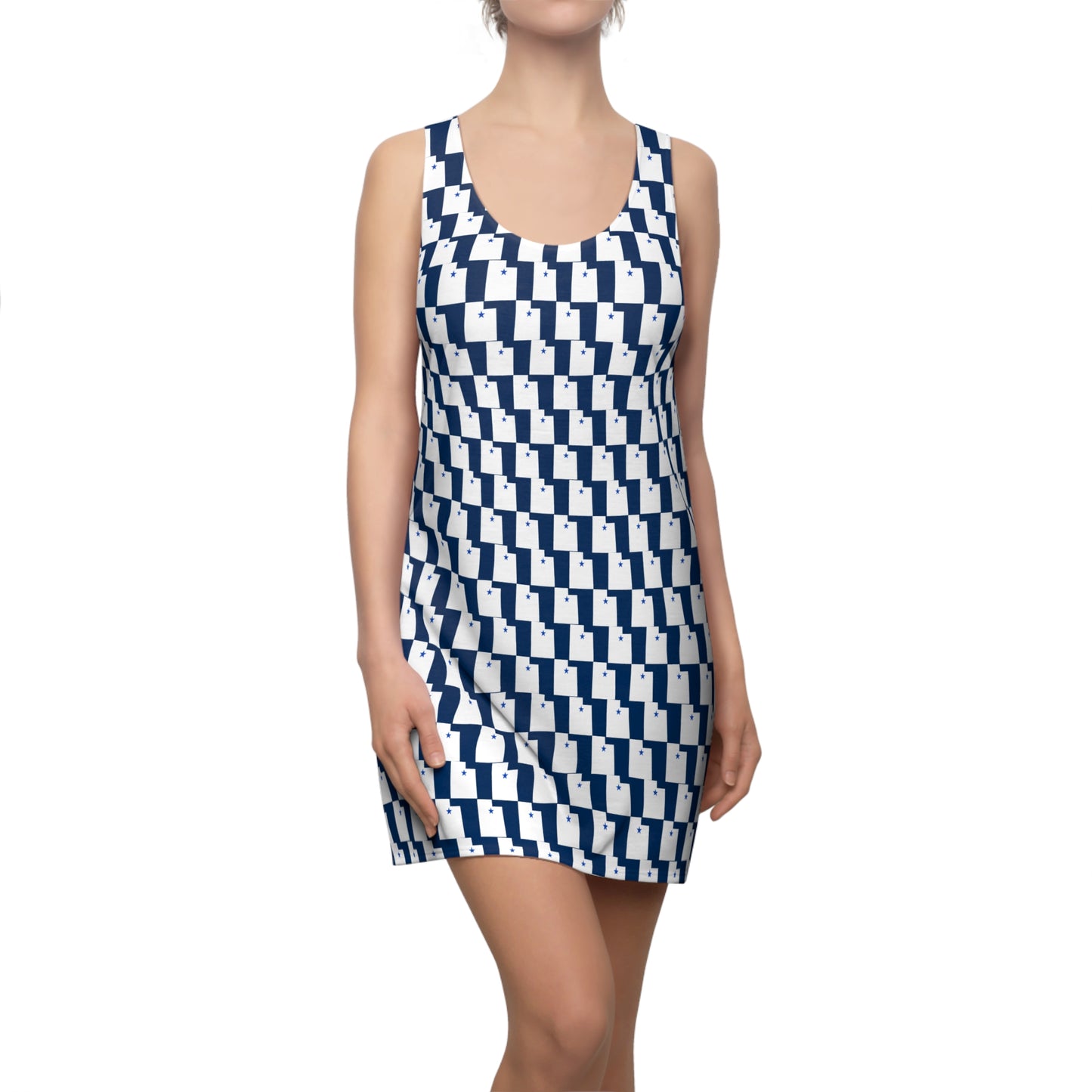 UT Blue Print, Racerback Dress, Stylish Summer Dress, Casual Outing Dress, Festival Wear, Unique Gift for Her