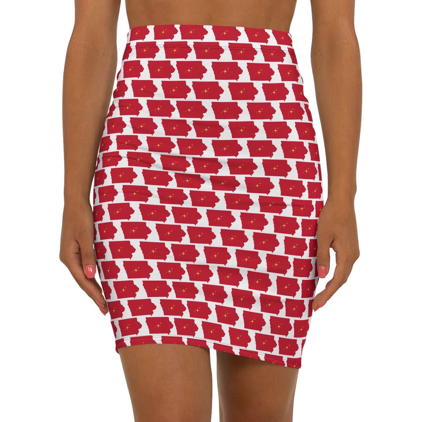 Ames Print White, Stylish Women's Mid-Waist Pencil Skirt - Trendy Office Wear, Chic Casual Outfit, Fashion Statement, Summer Essentials, Gift for Her