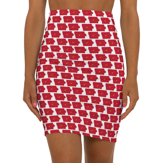 Ames Print White, Stylish Women's Mid-Waist Pencil Skirt - Trendy Office Wear, Chic Casual Outfit, Fashion Statement, Summer Essentials, Gift for Her