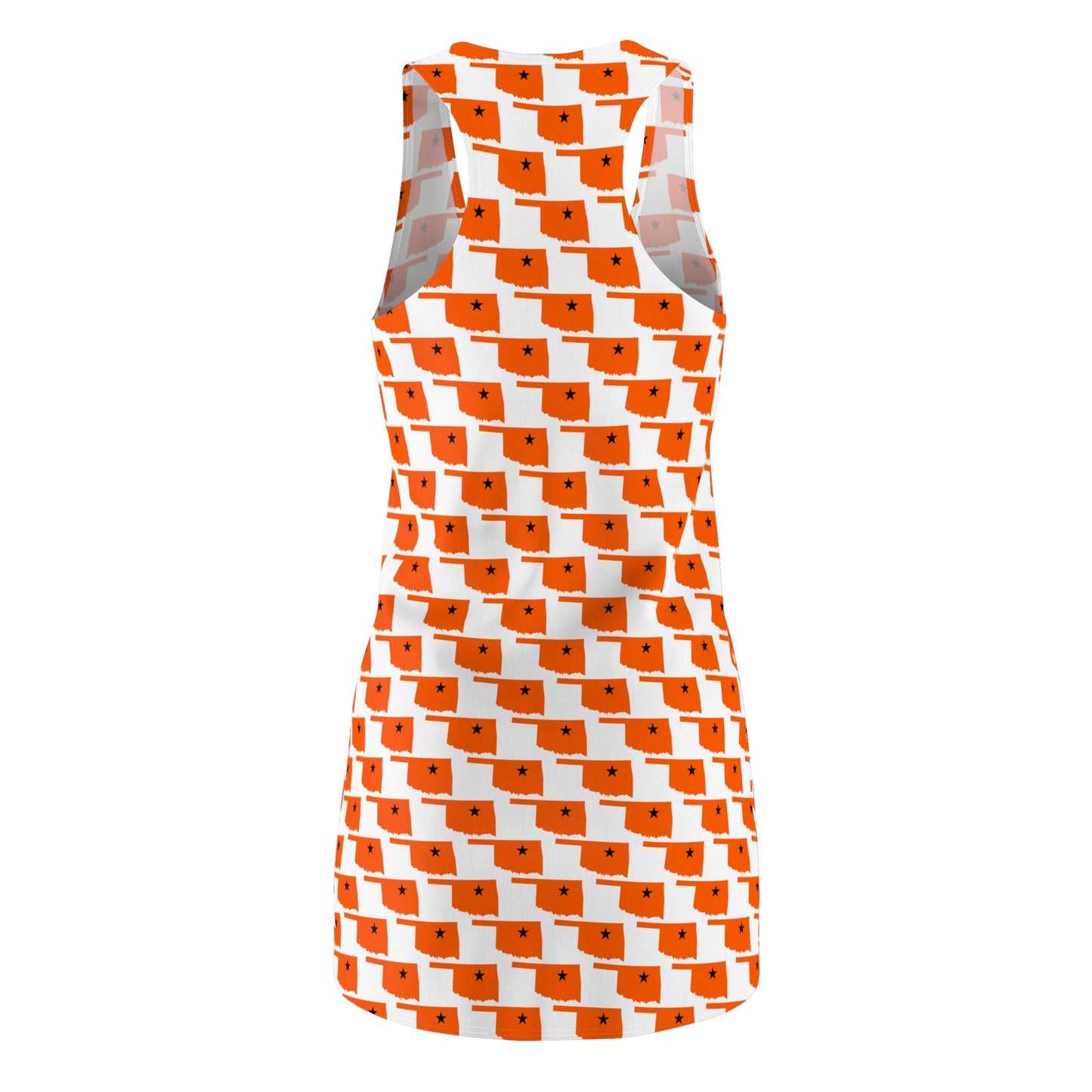 OK White Print Women's Racerback Dress