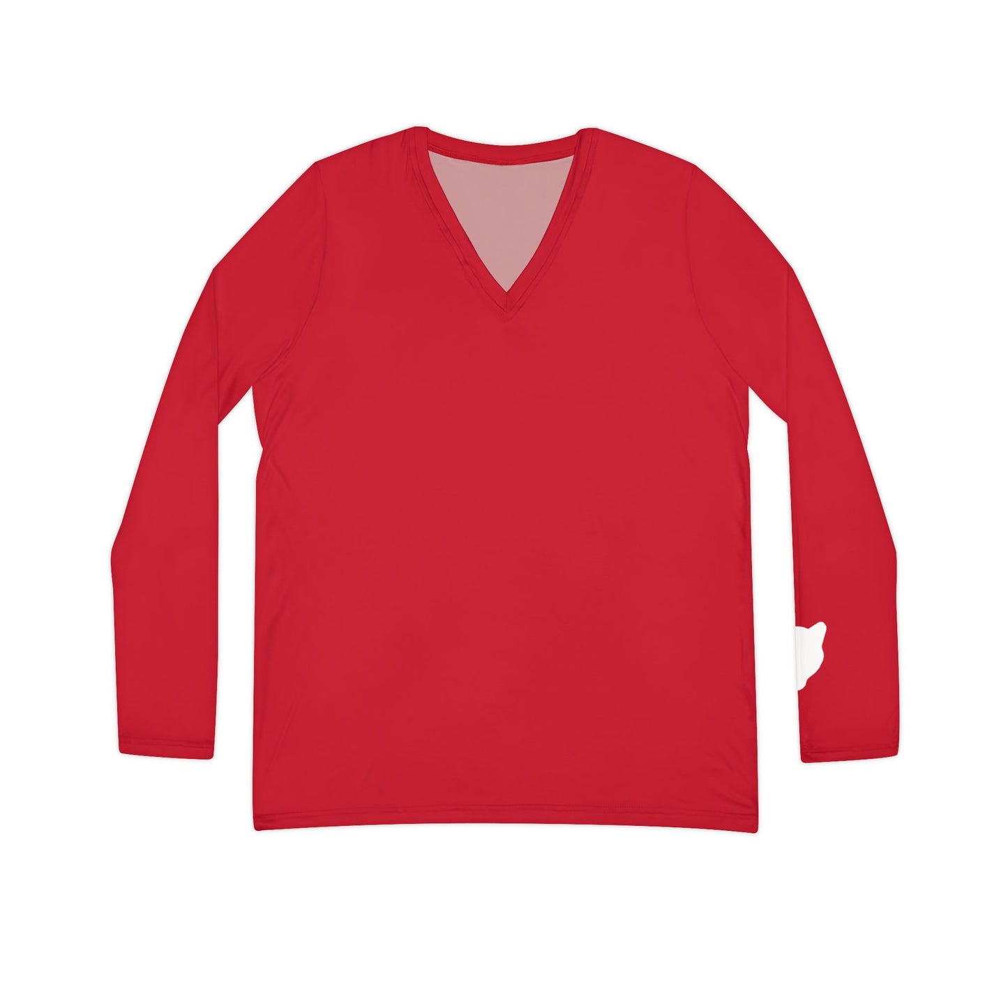 Cougar Women's Long Sleeve V-Neck Shirt, Red