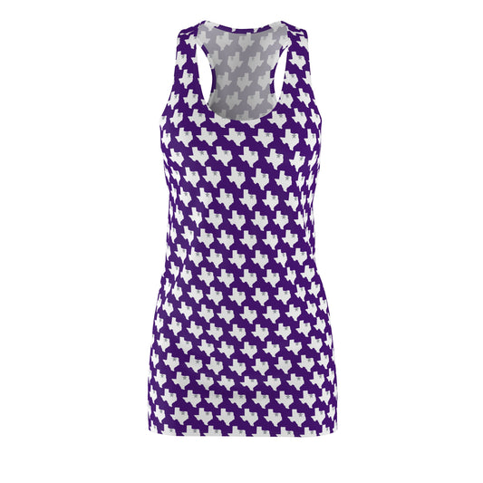 TX Purple Print Women's Racerback Dress