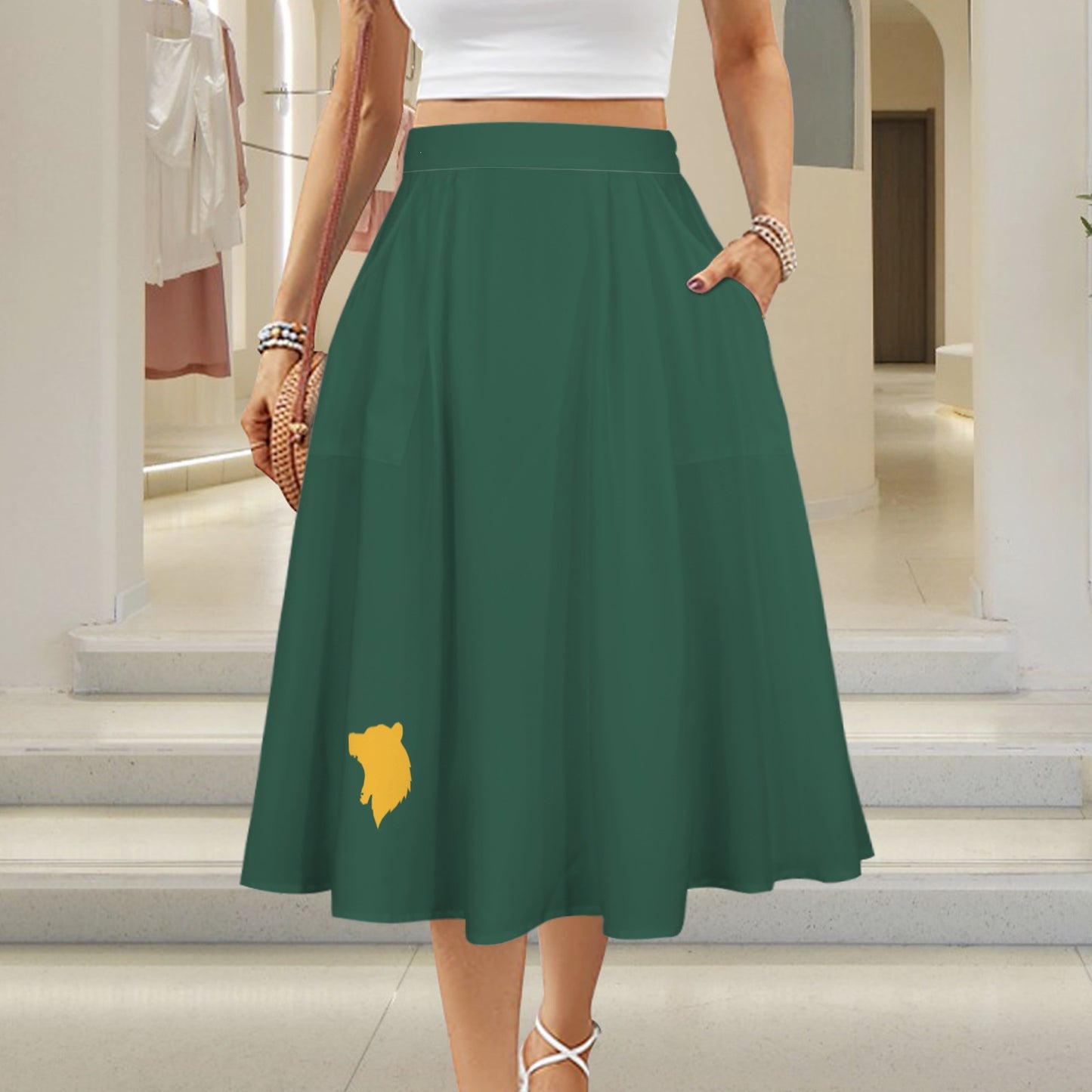 Bear Maxi Skirt, Green
