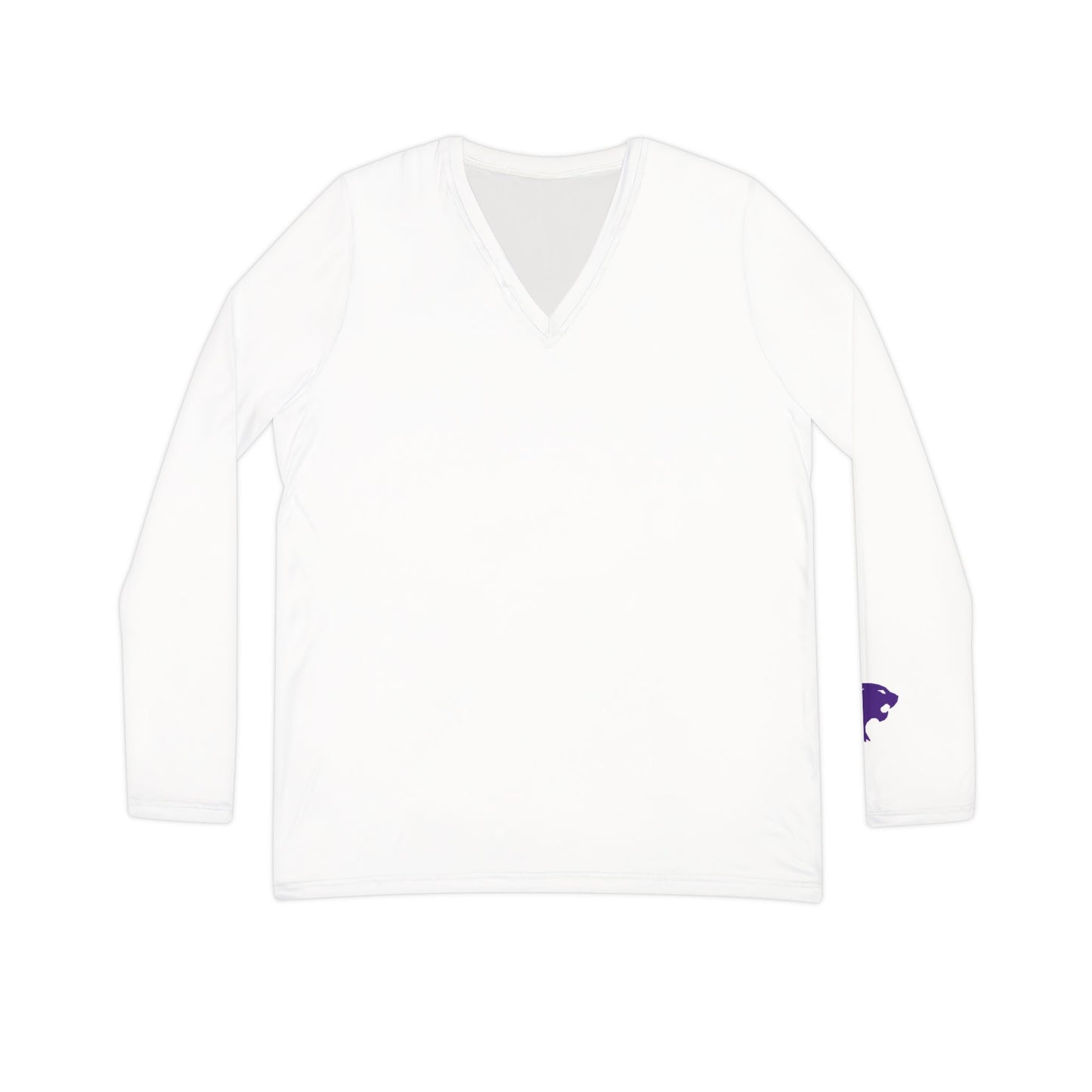 Wildcat Women's Long Sleeve V-Neck Shirt, White