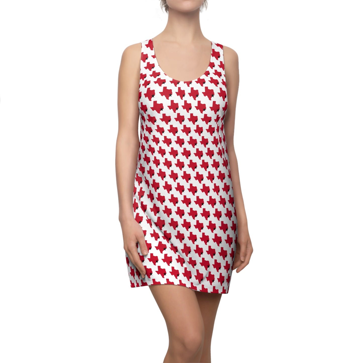 TX White Print Women's Racerback Dress