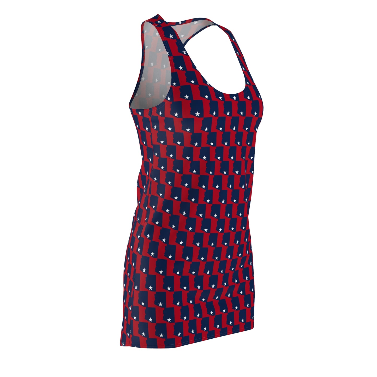 AZ Red Print, Chic Racerback Dress