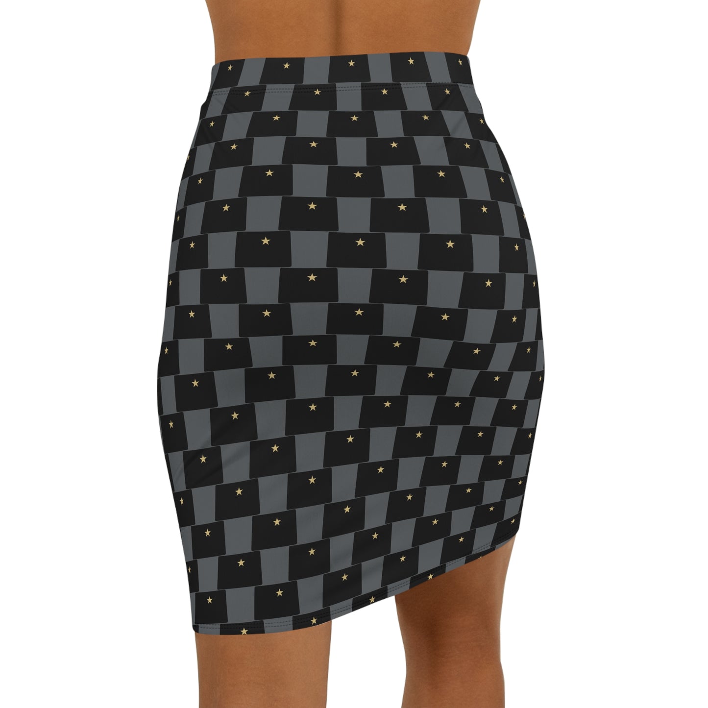 Colorado Grey Print Women's Mid-Waist Pencil Skirt