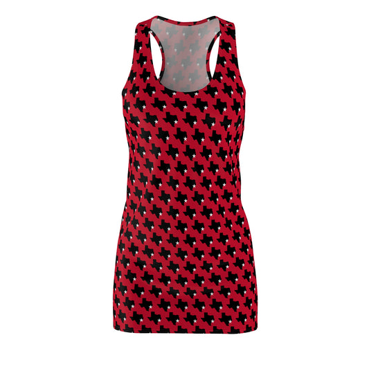 TX Red Print Women's Racerback Dress