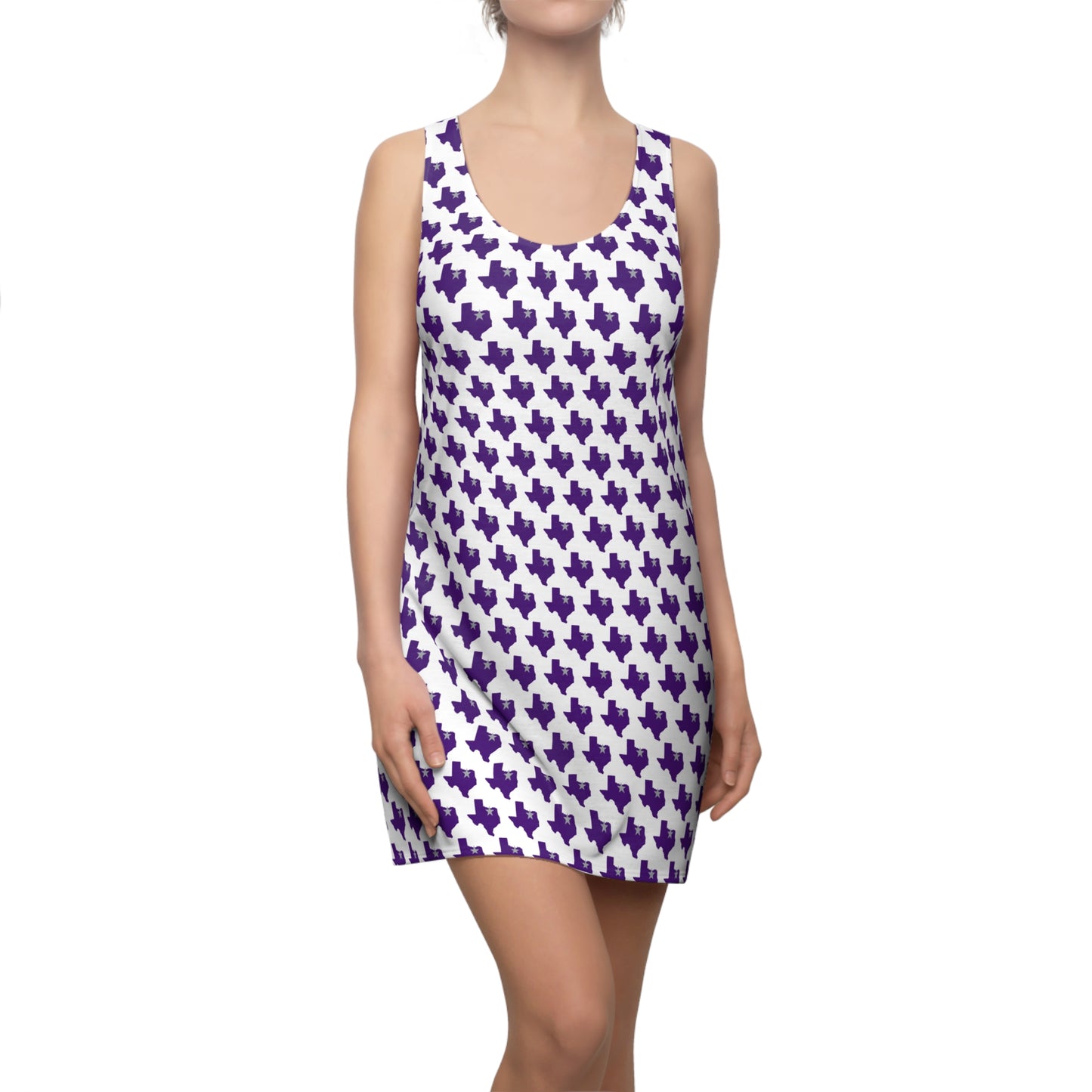 TX White Print Women's Racerback Dress