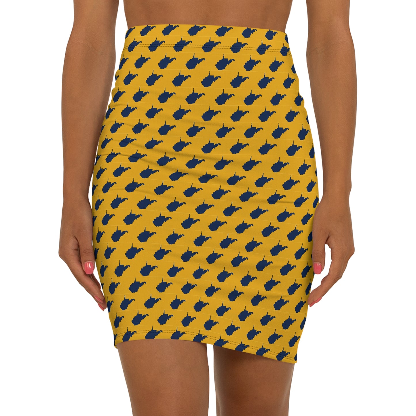 WV Print Gold, Stylish Women's Pencil Skirt, Trendy Office Wear, Casual Evening Outfit, Ideal for Parties and Celebrations, Fashionable Gifting Option