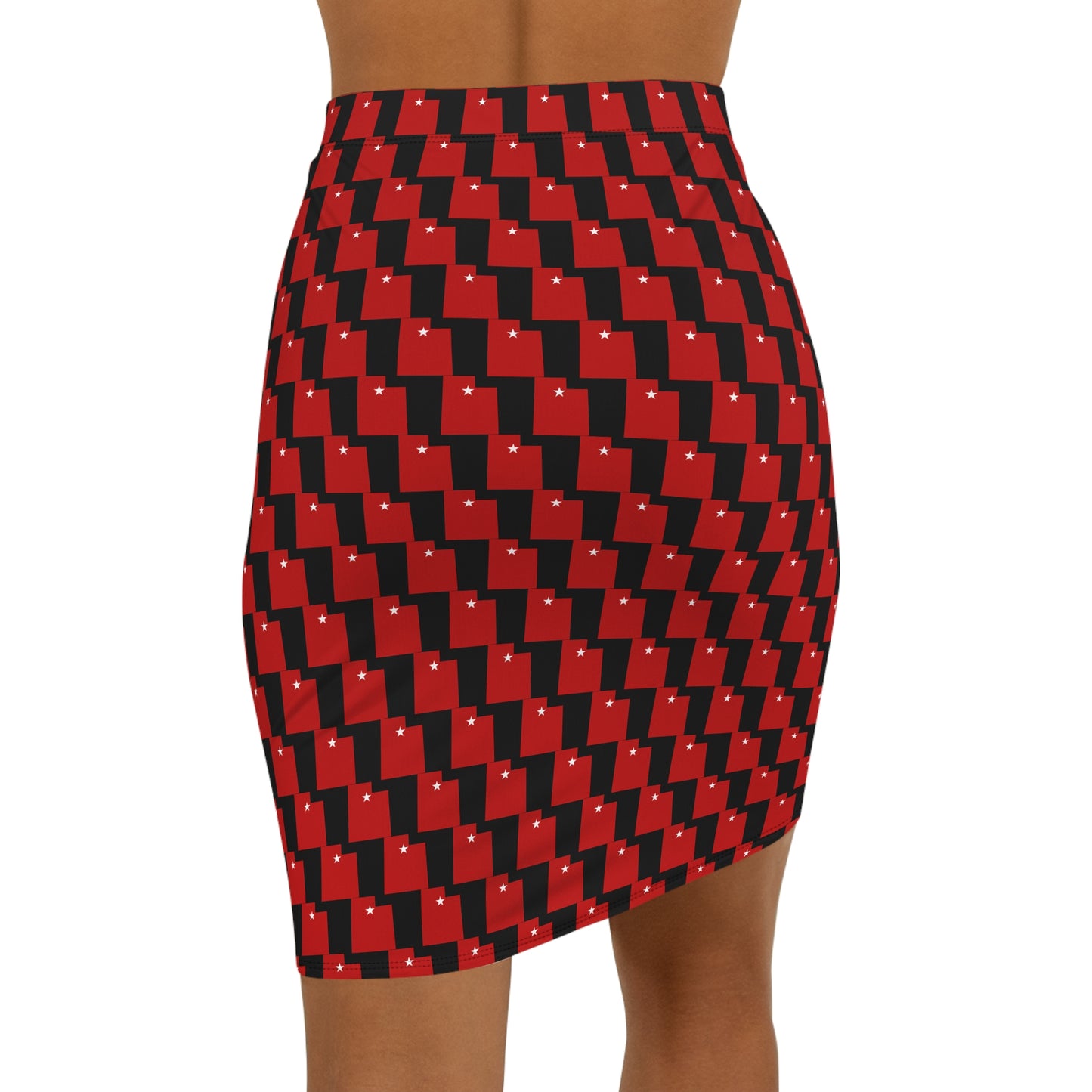 Salt Lake Black Print Pencil Skirt