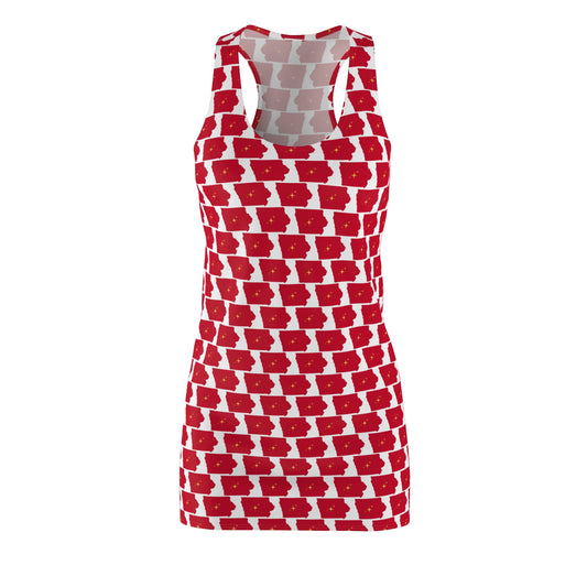 Iowa White Print Racerback Dress