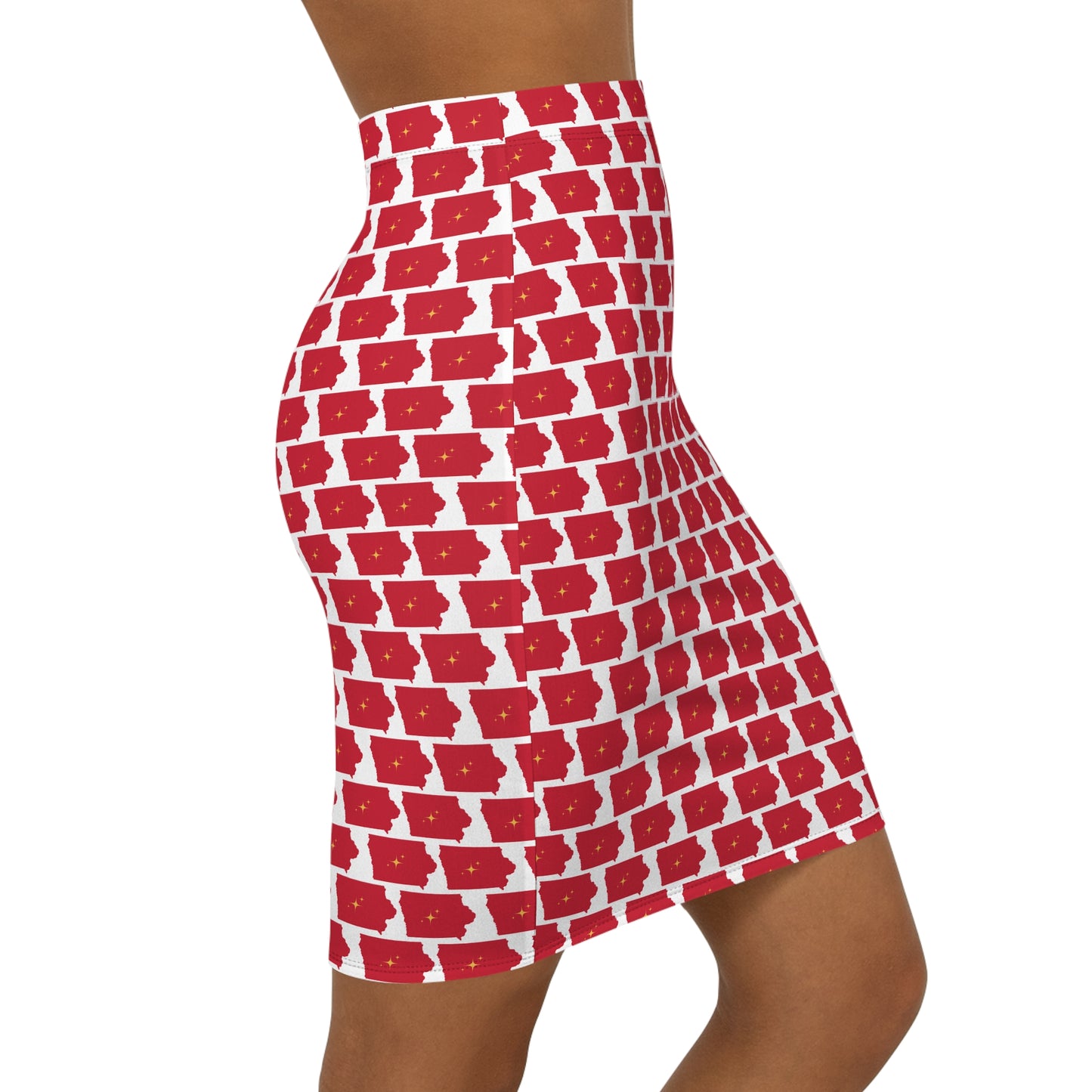 Ames Print White, Stylish Women's Mid-Waist Pencil Skirt - Trendy Office Wear, Chic Casual Outfit, Fashion Statement, Summer Essentials, Gift for Her