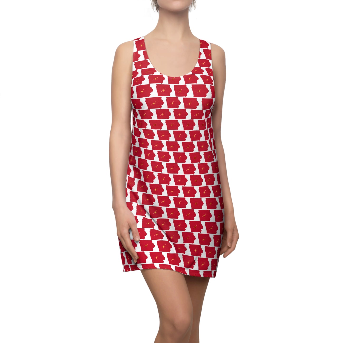 Iowa White Print Racerback Dress