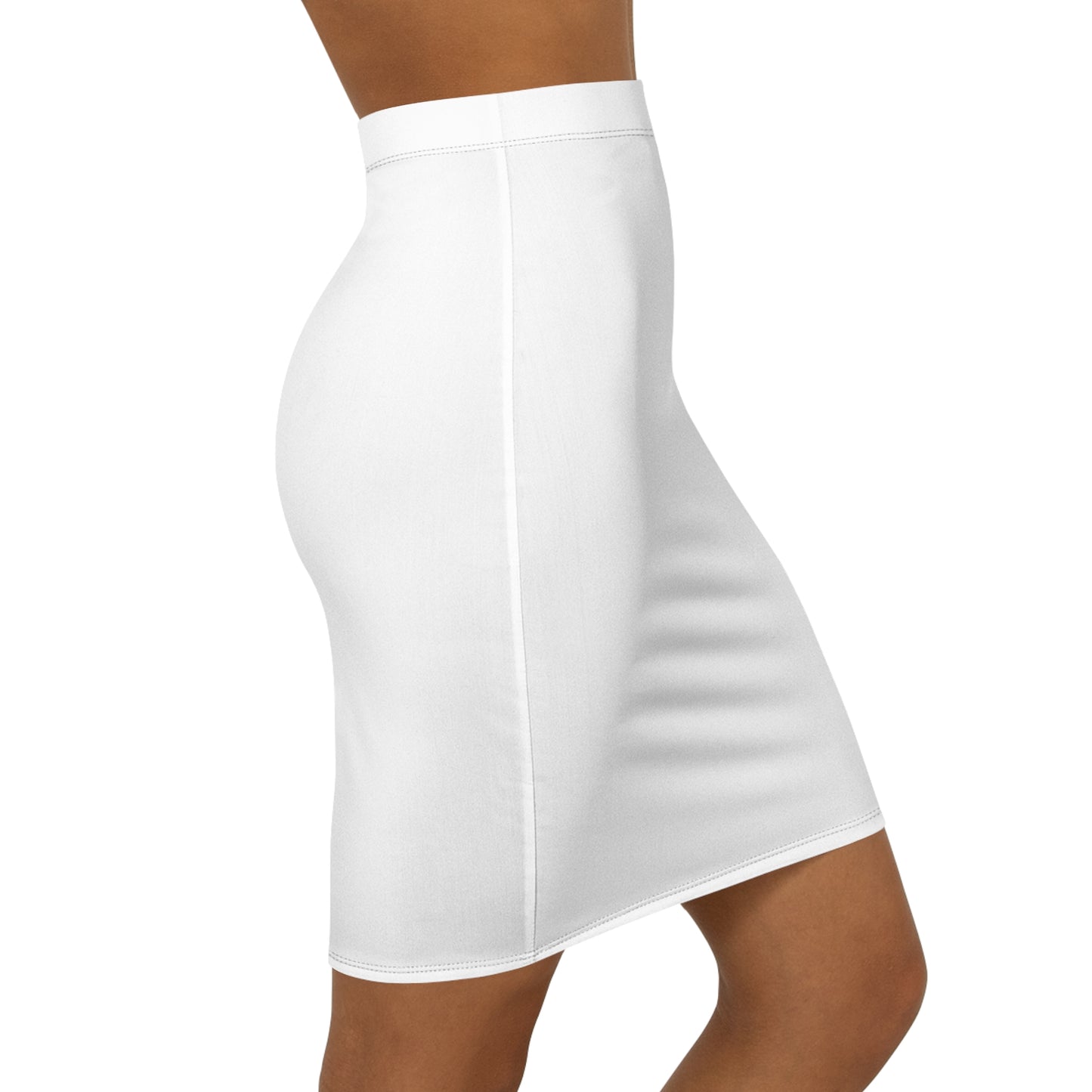 Conference White Women's Mid-Waist Pencil Skirt