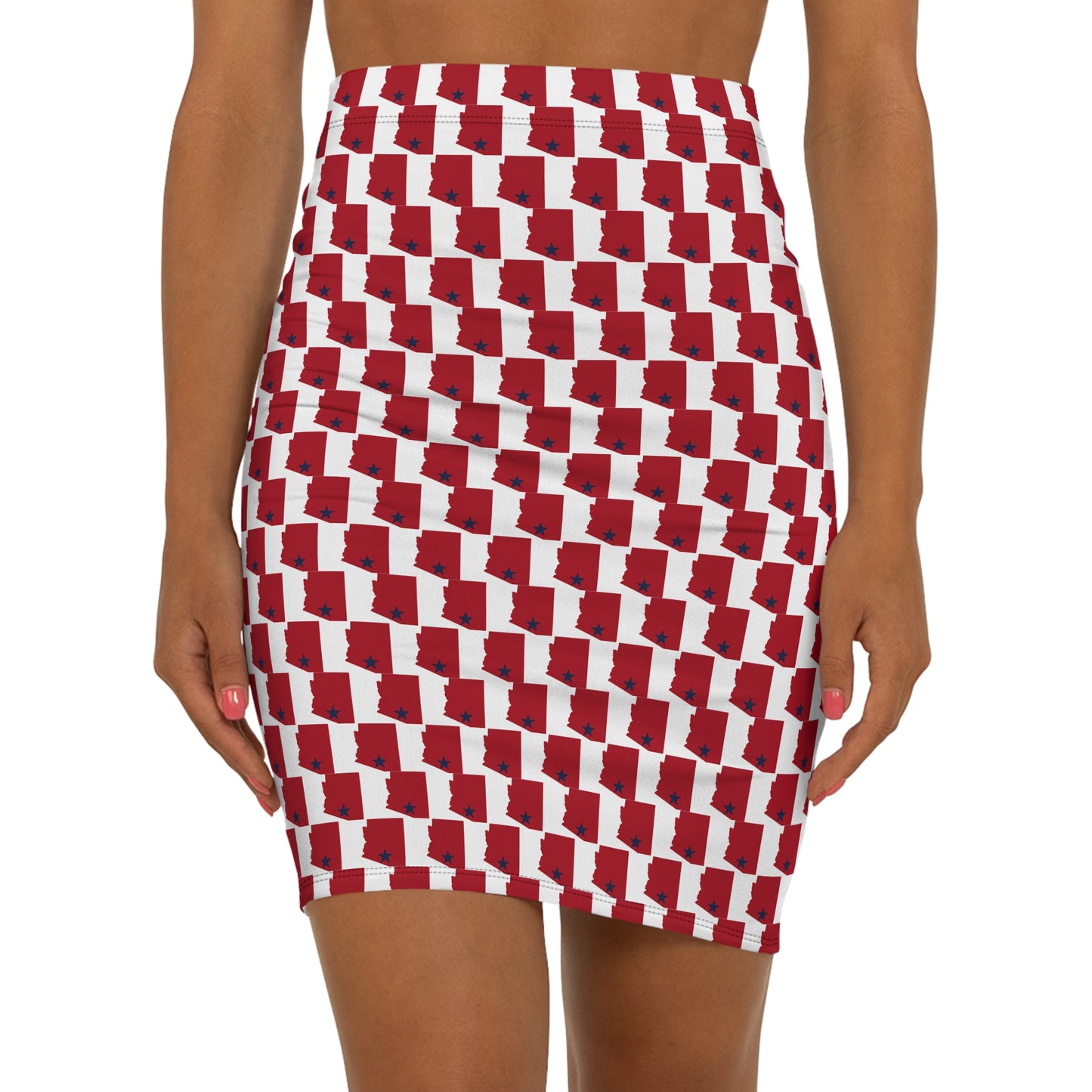Tucson White Print, Mid-Waist Pencil Skirt for Trendy Women, Office Attire, Casual Wear, Gifts, Summer Events, Fashion Statement