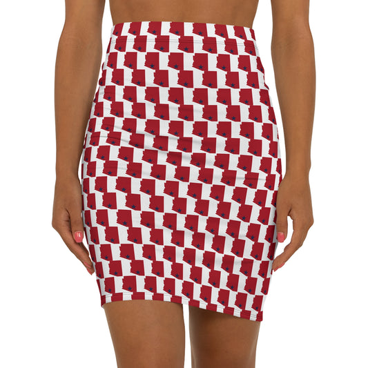 Tucson White Print, Mid-Waist Pencil Skirt for Trendy Women, Office Attire, Casual Wear, Gifts, Summer Events, Fashion Statement