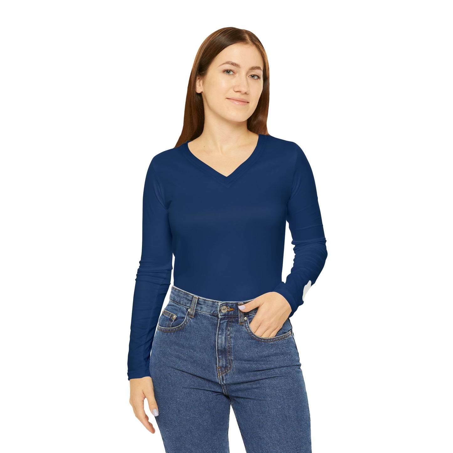Cougar Women's Long Sleeve V-Neck Shirt, Blue