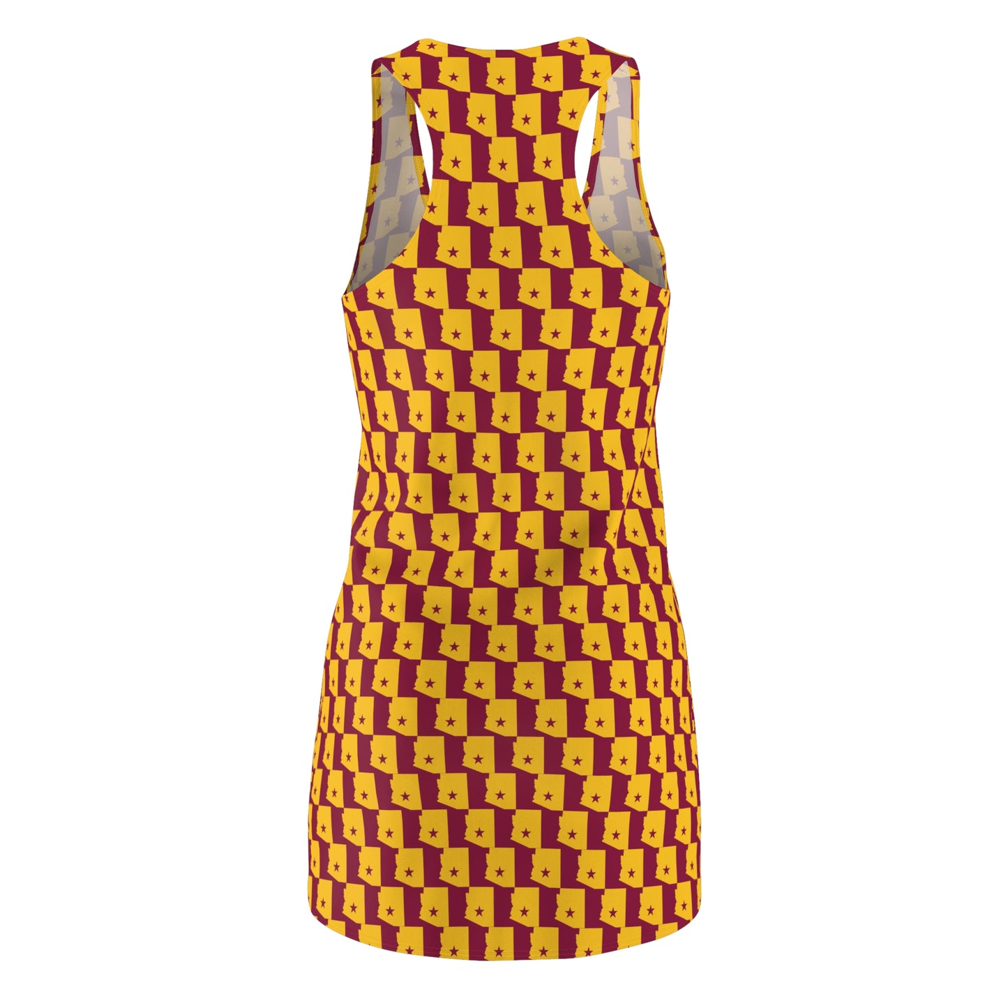 AZ Maroon Print, Vibrant Women's Racerback Dress