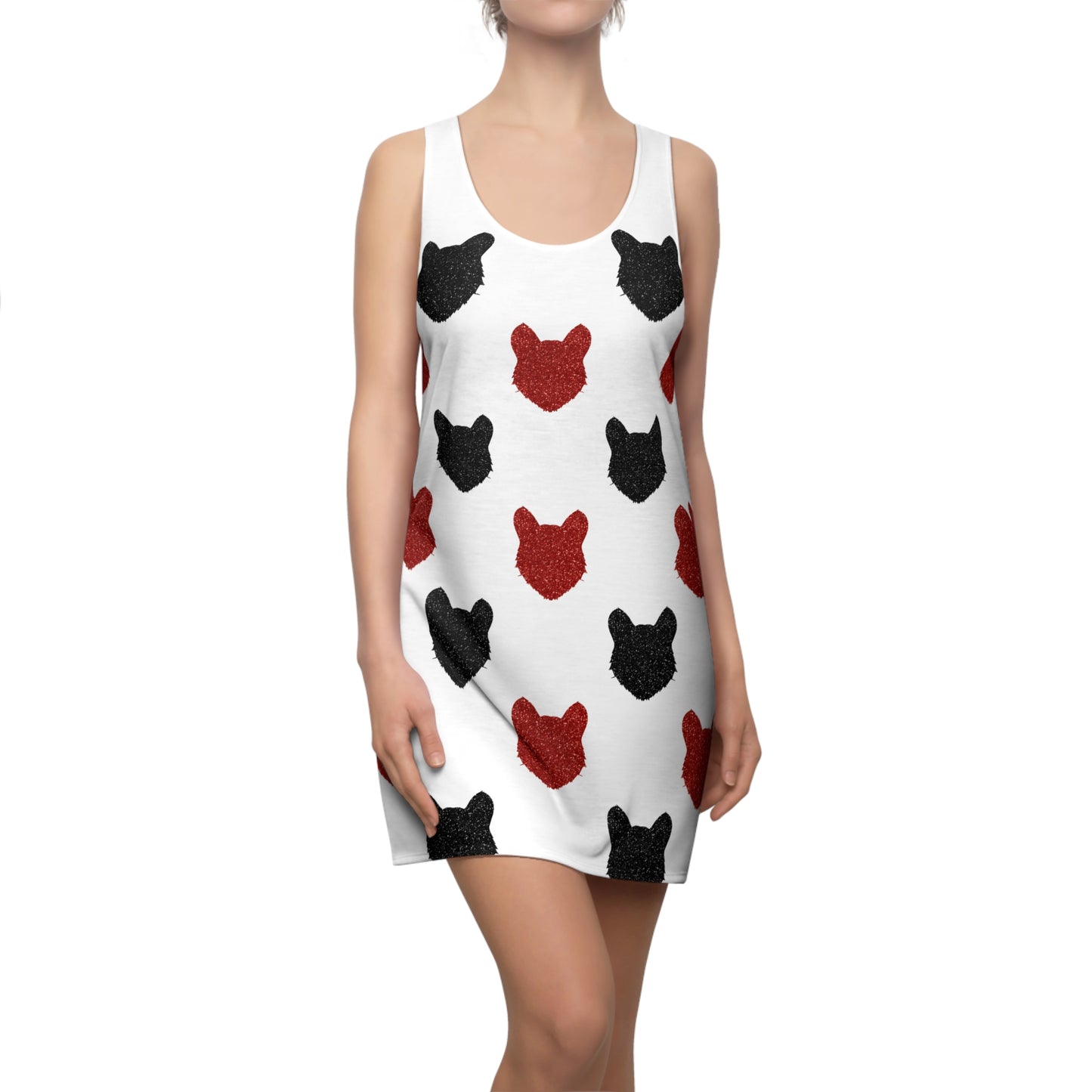 Glitter Bearcat Print Racerback Dress