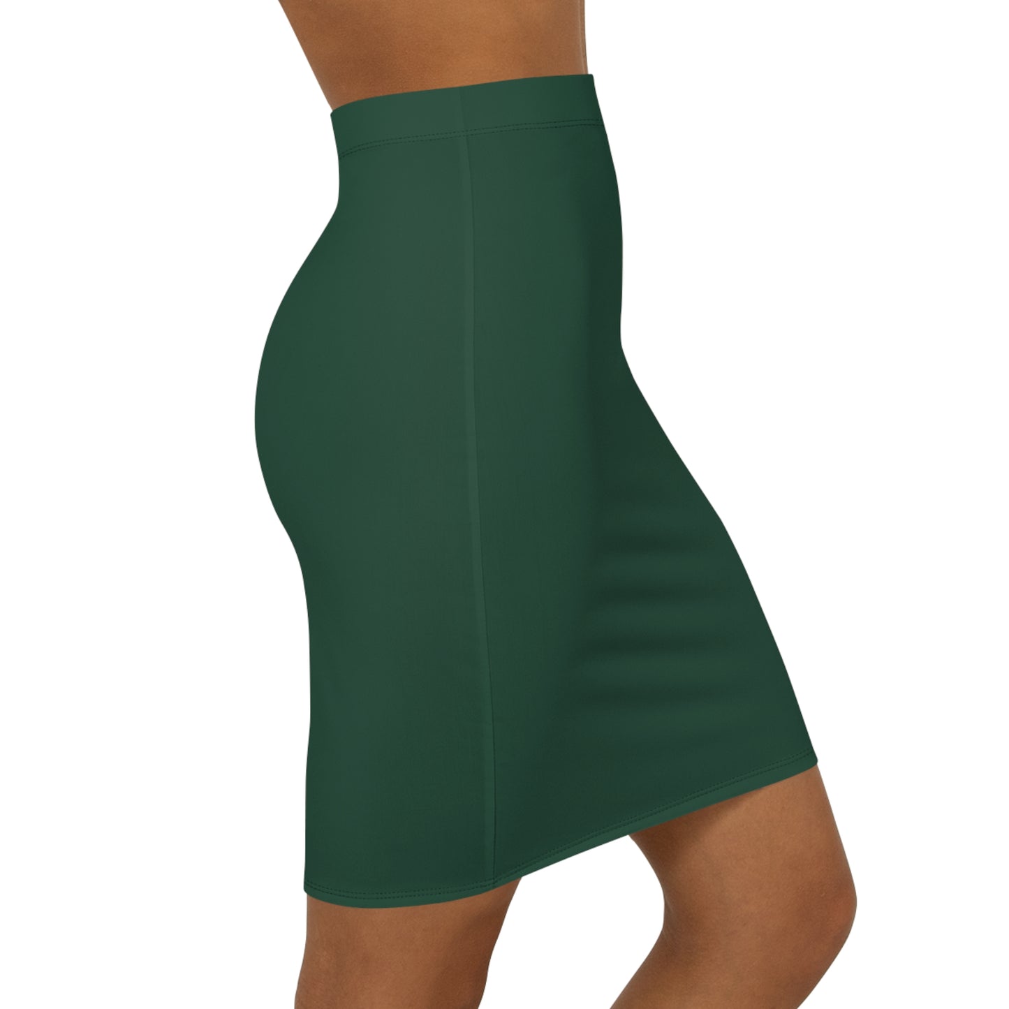 Waco Green Women's Mid-Waist Pencil Skirt