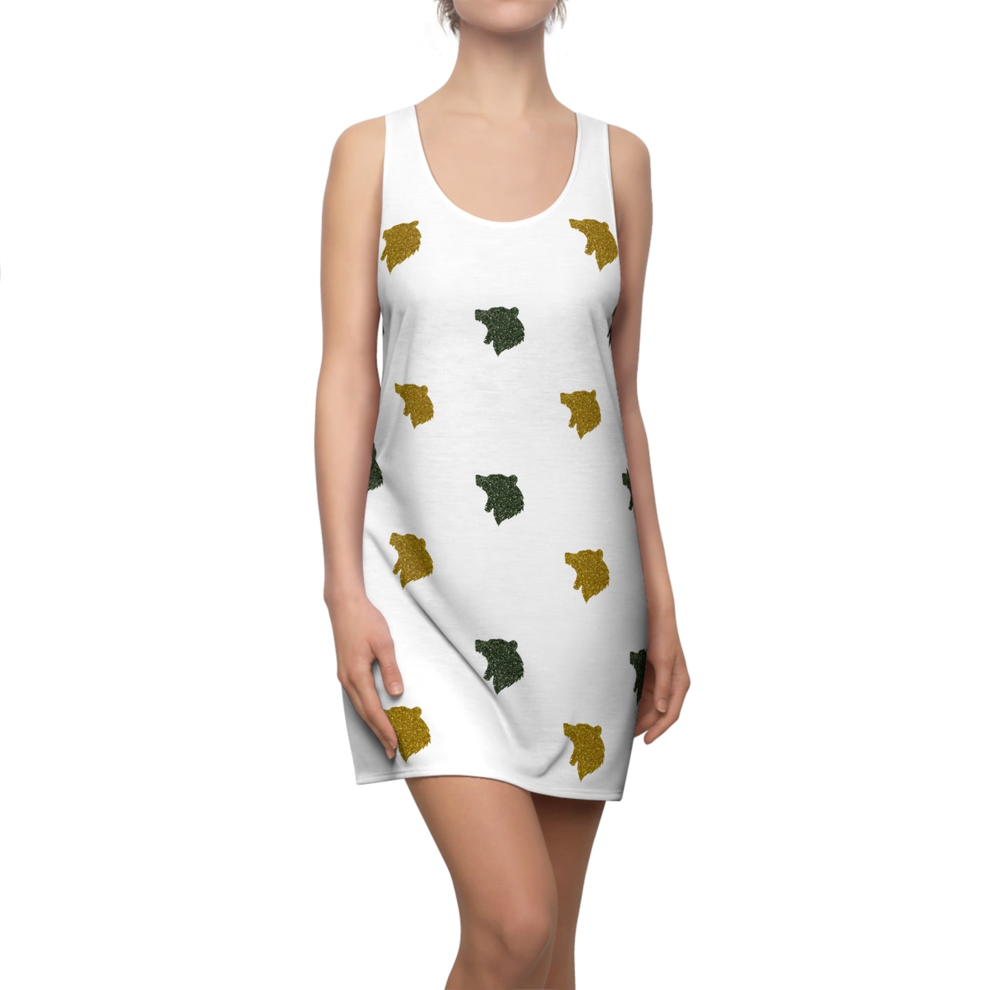 Waco Glitter Bear Print Racerback Dress