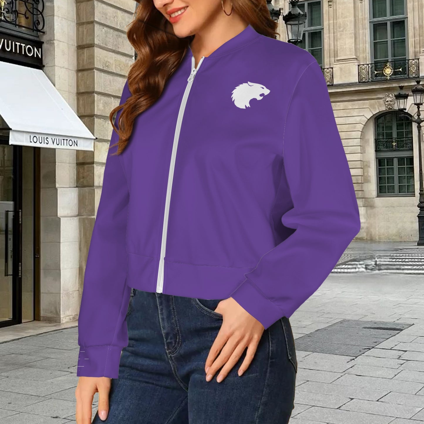 Purple Wildcat Bomber Jacket