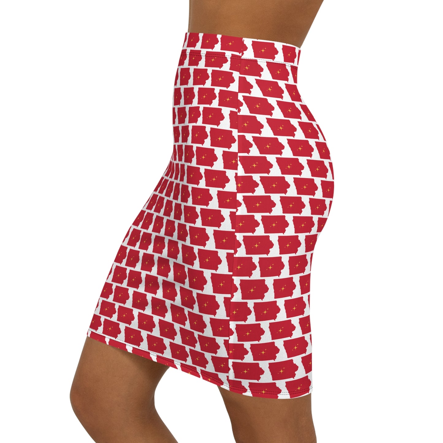 Ames Print White, Stylish Women's Mid-Waist Pencil Skirt - Trendy Office Wear, Chic Casual Outfit, Fashion Statement, Summer Essentials, Gift for Her