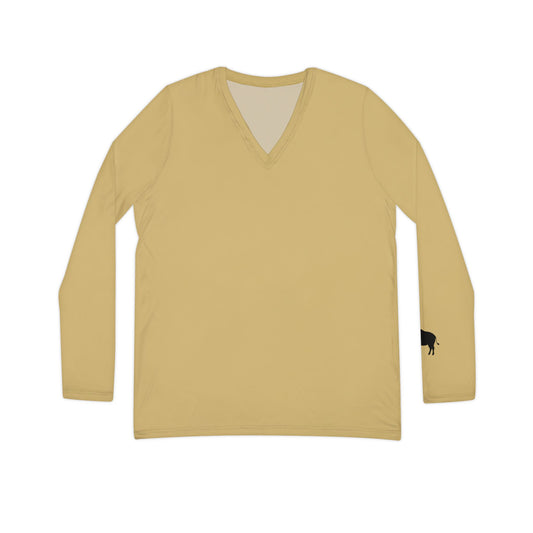 Buffalo Women's Long Sleeve V-Neck Shirt, Gold