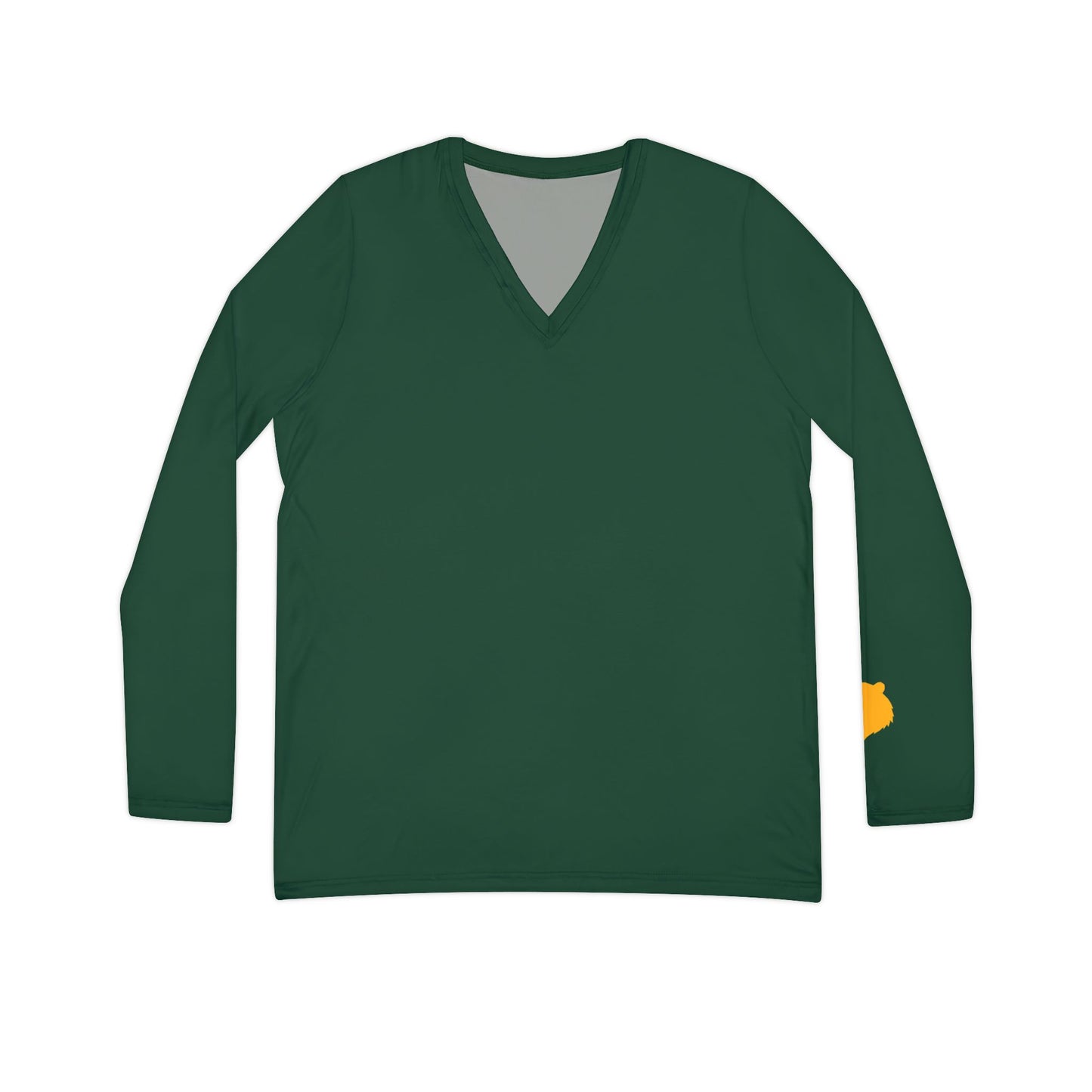Bear Women's Long Sleeve V-Neck Shirt, Green