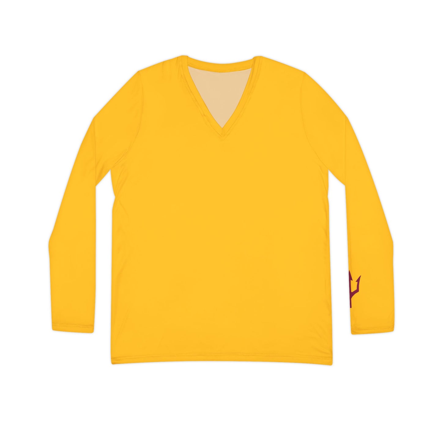 Trident Women's Long Sleeve V-Neck Shirt, Gold