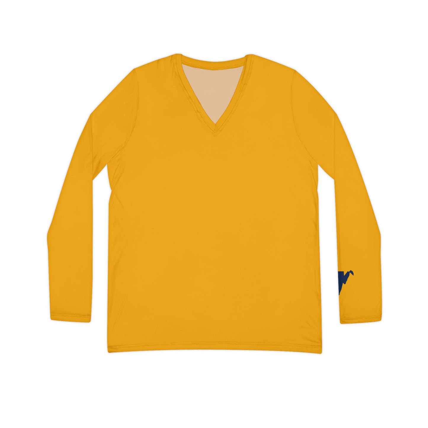 WV Women's Long Sleeve V-Neck Shirt, Gold