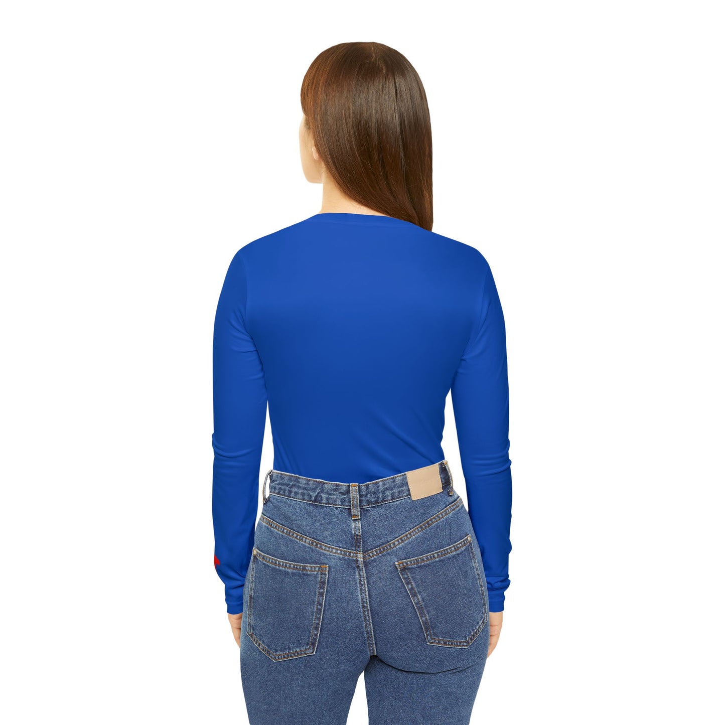 Jayhawk Women's Long Sleeve V-Neck Shirt, Blue