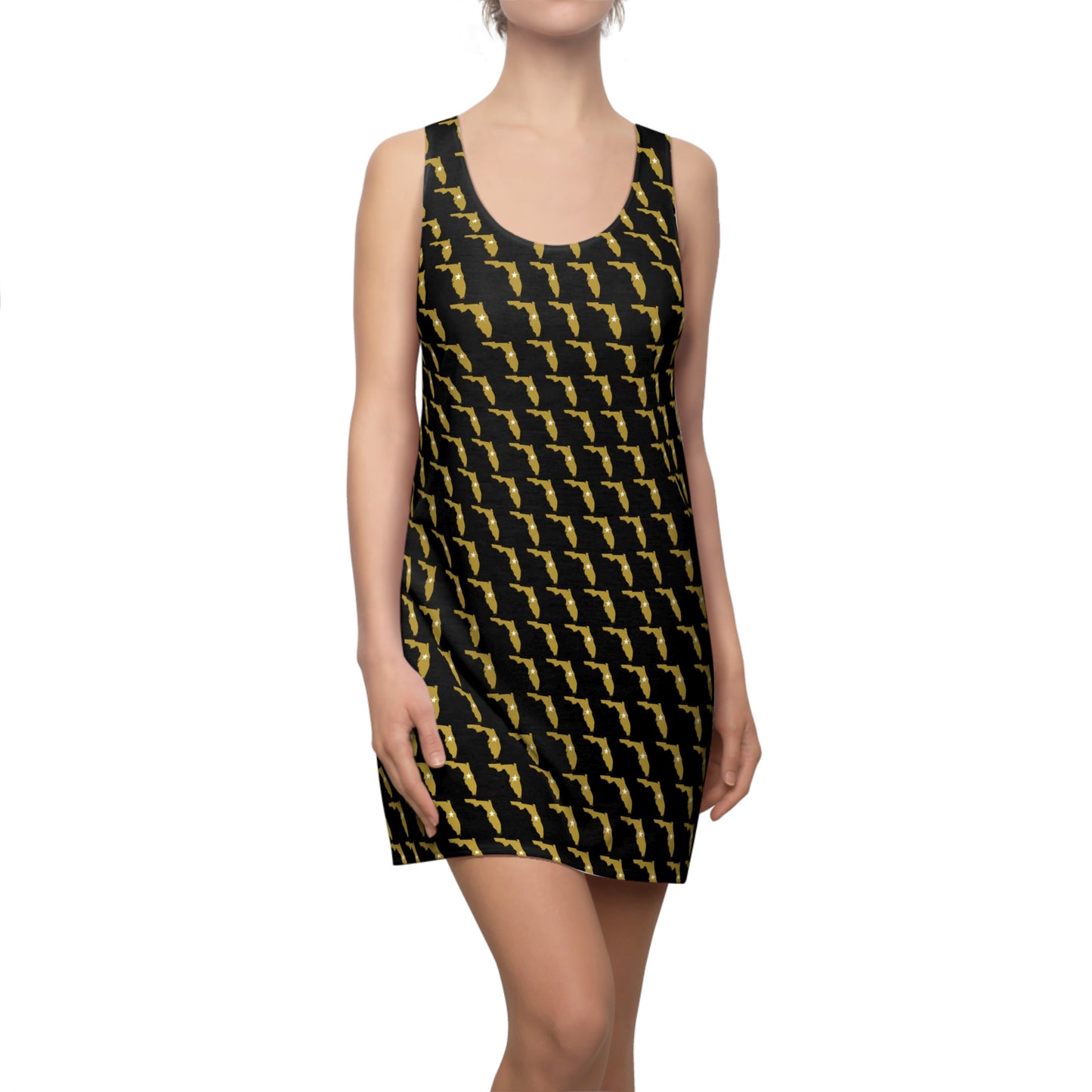 FL Black Print Racerback Dress