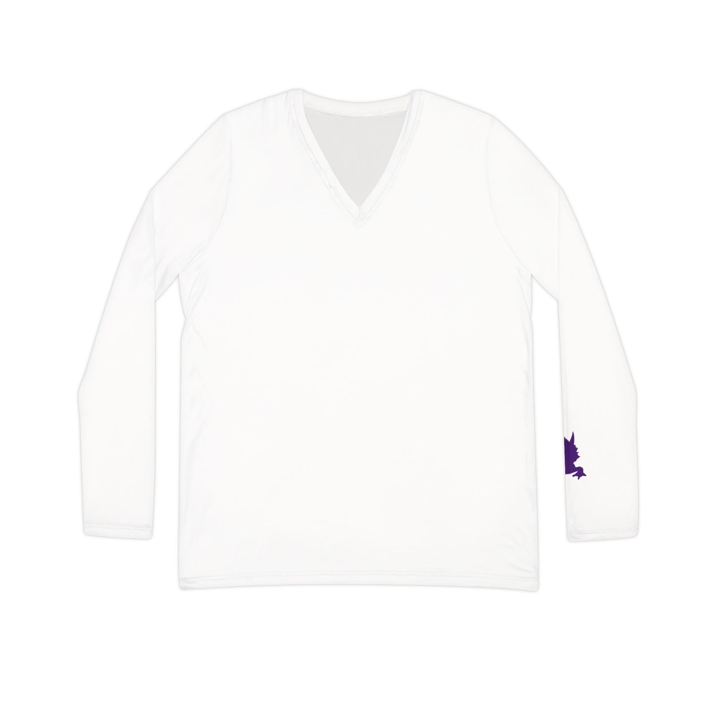 Horned Frog Women's Long Sleeve V-Neck Shirt, White