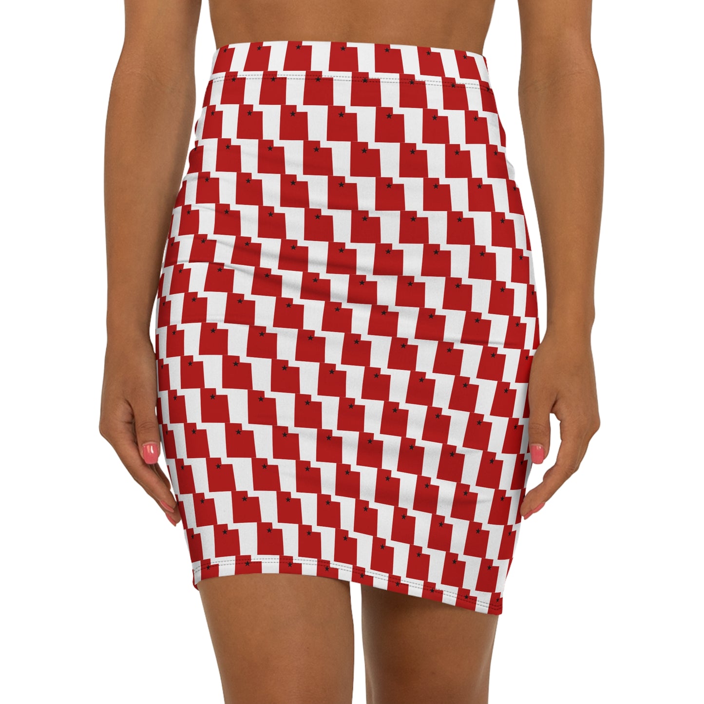 Salt Lake White Print Pencil Skirt