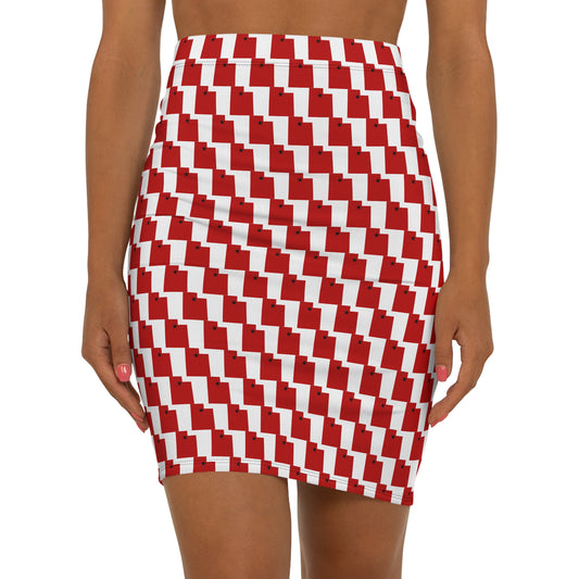 Salt Lake White Print Pencil Skirt