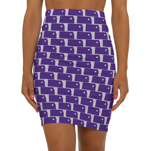 Manhattan Gray Print, Chic Women's Pencil Skirt, Stylish Office Skirt, AOP Patterned Skirt, Versatile Casual Skirt, Perfect for Events, Trendy Fashion Piece