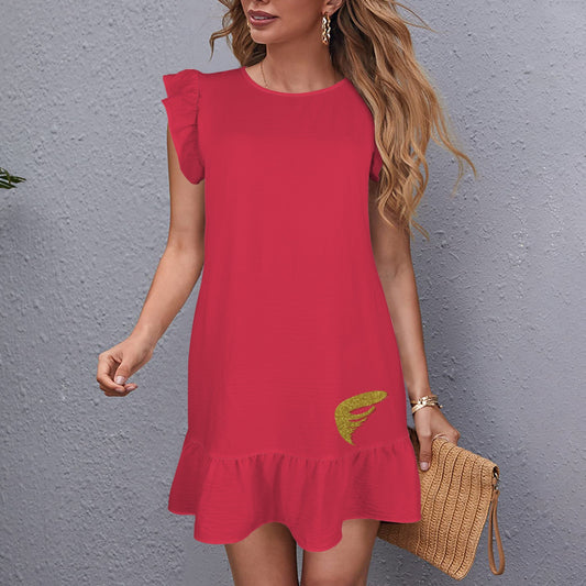 Flowy Glitter Cyclone Dress, Cardinal