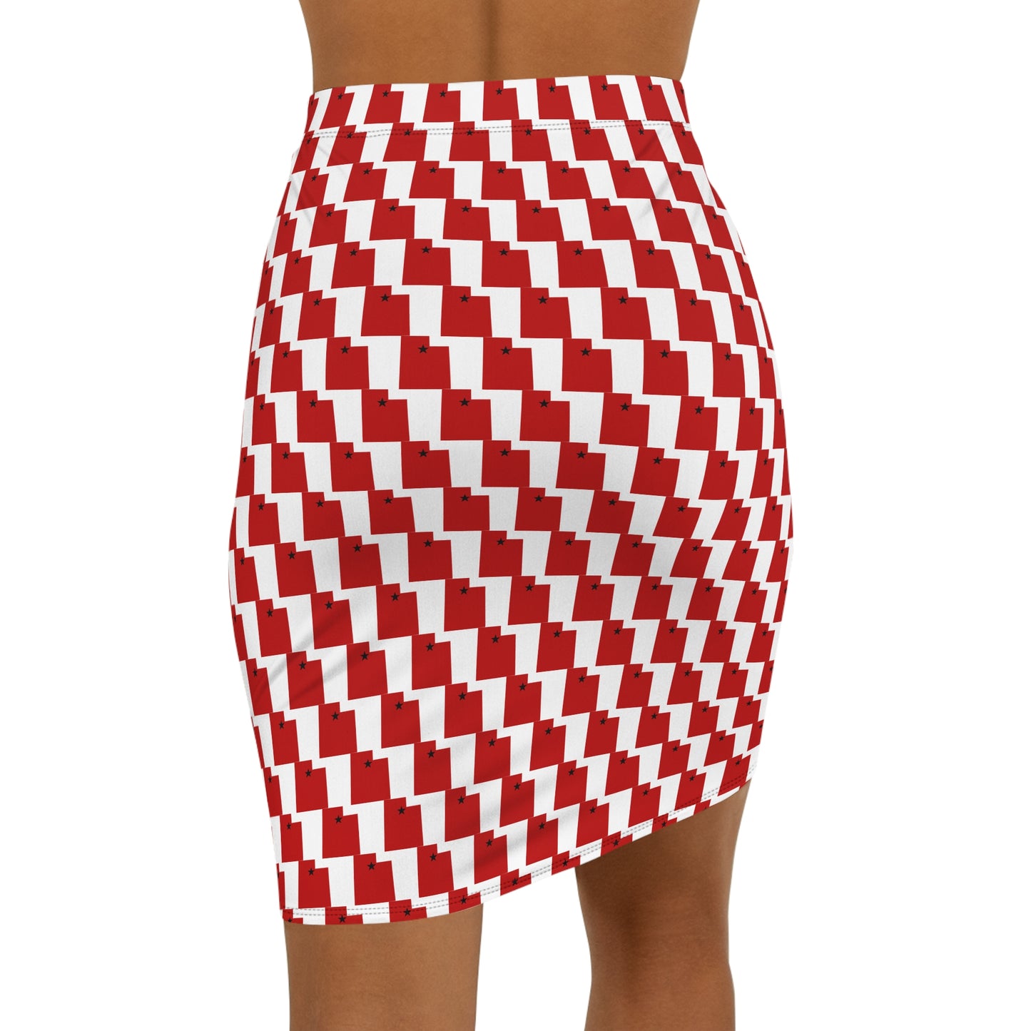 Salt Lake White Print Pencil Skirt